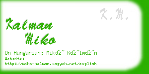 kalman miko business card